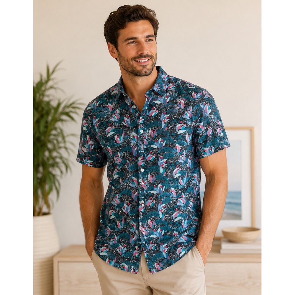 Rodd & Gunn Sports Fit Shirt Mens Medium Floral Tropical Button Up